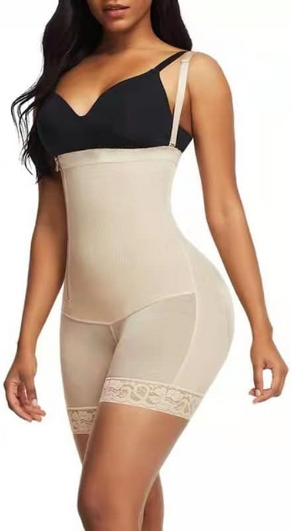 Side Zipper Detachable Strap Full Shaper Short