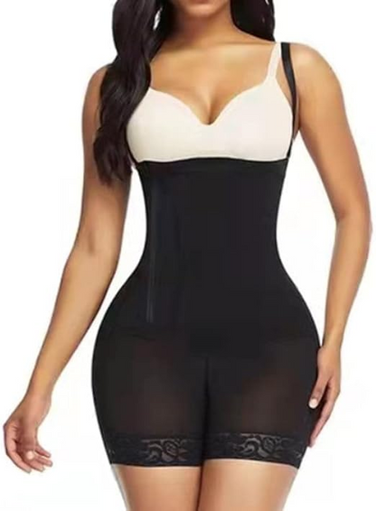 Side Zipper Detachable Strap Full Shaper Short