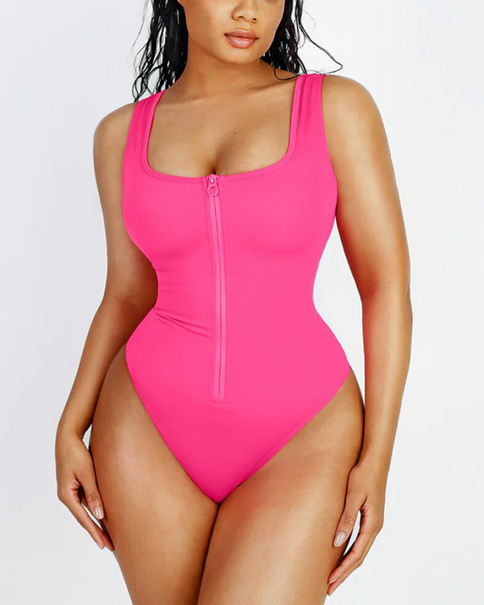 Zipper Shapewear Swimsuit And Bodysuit