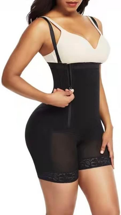 Side Zipper Detachable Strap Full Shaper Short