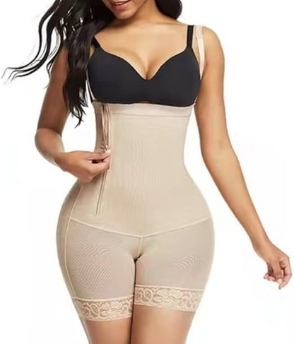 Side Zipper Detachable Strap Full Shaper Short